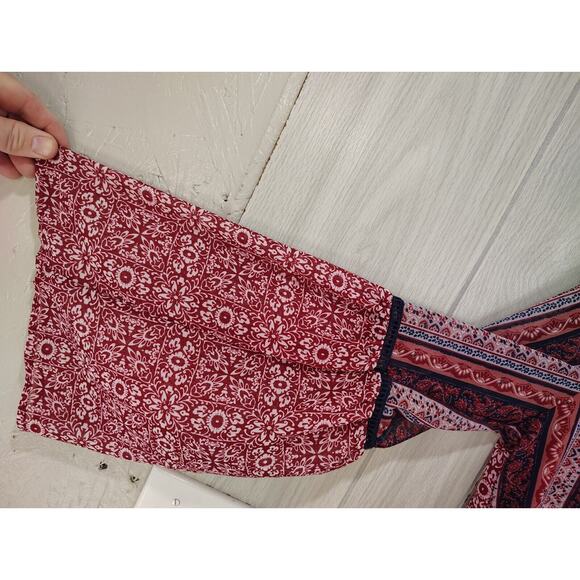 Suzanne Betro Women's Boho Tassled Tunic Dress Size S Floral Bell Sleeve - Picture 2 of 7